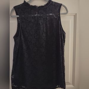 Woman's black lace sleeveless blouse